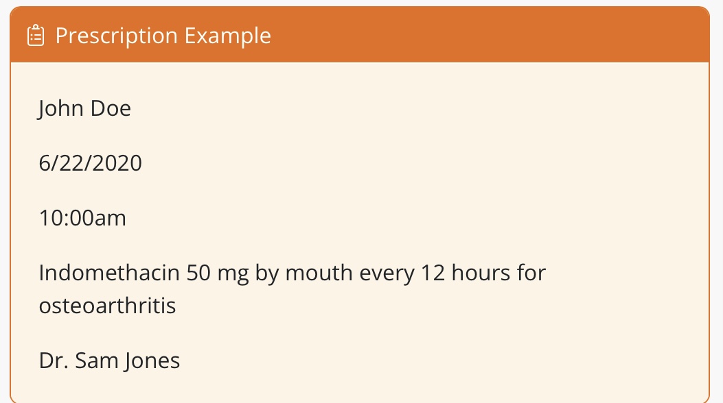 A complete medication prescpriton should include? 
