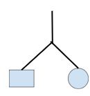 two shapes connected by slanted bars