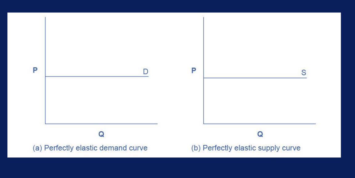 <ul><li><p>the qty supplied or demanded is extreme responsive to price changes, moving from 0 for prices close to P to infinite when prices reach P</p></li></ul><p></p>
