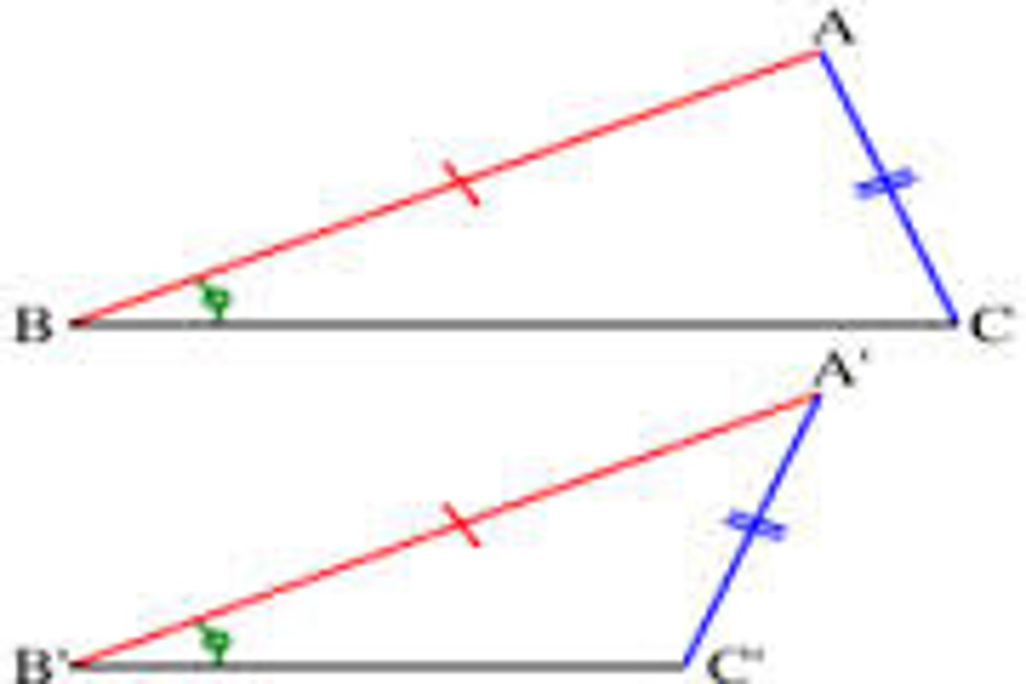 <p>Does <b>NOT</b> prove that triangles are congruent!</p>