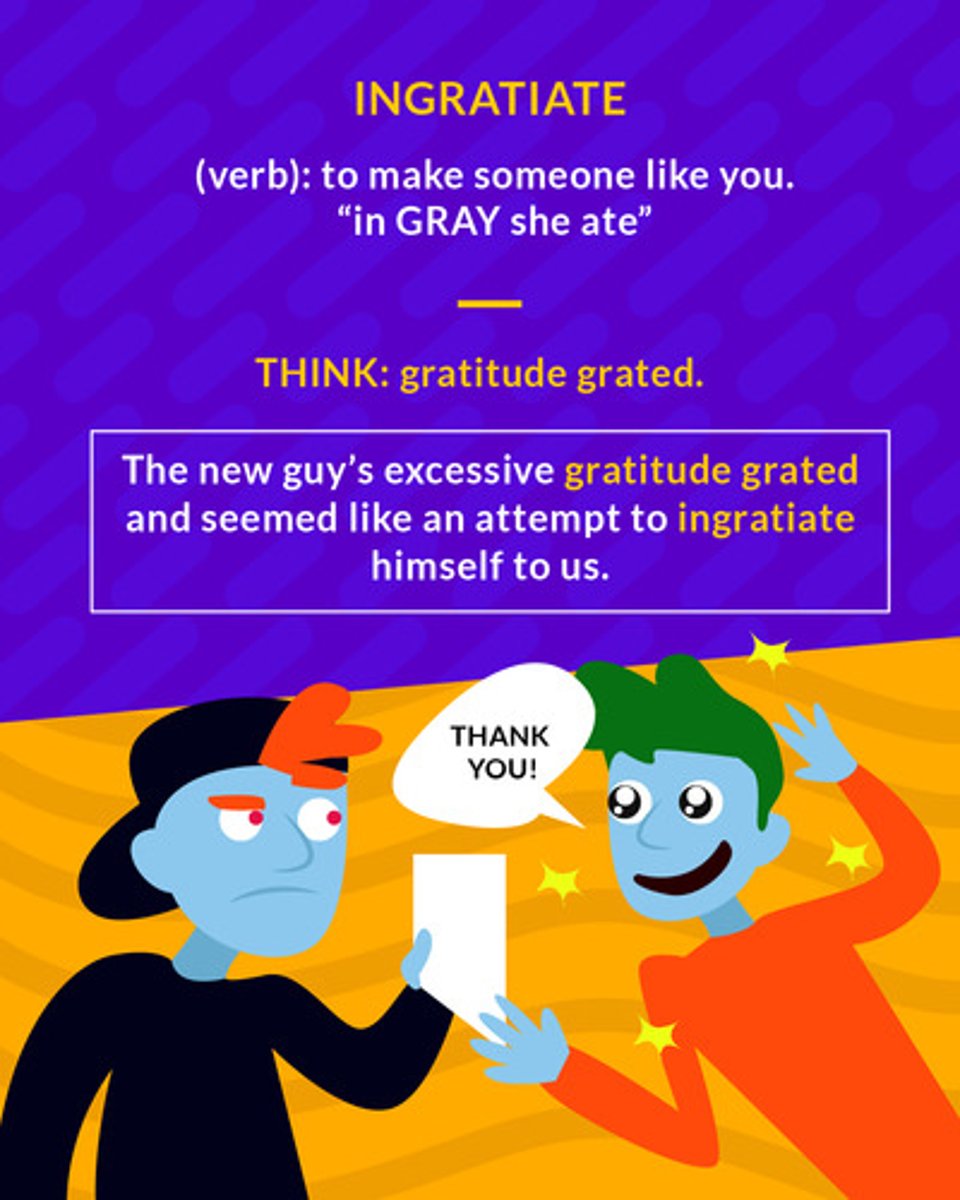 <p>to gain another's favor by flattery or false friendliness</p><p>(verb) to make someone like you</p>
