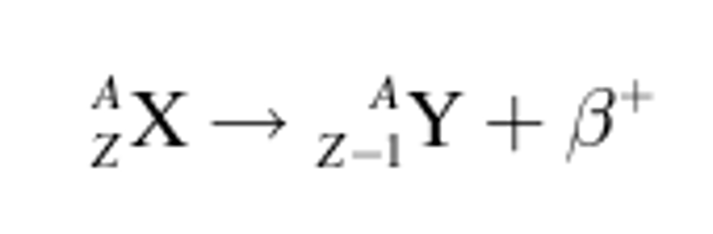 <p>Mass number stays the same, proton number decreases by one</p>