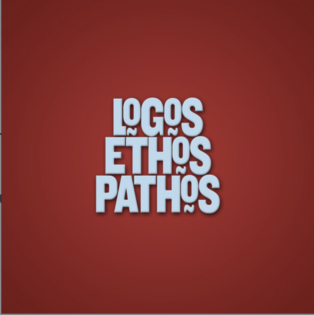 <p>The use of emotional, ethical, and logical arguments to persuade in writing or speaking.</p>