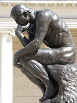 * restored artists reputation (ppl scorned by previous sculpture)
* originally, “The Poet” representing Dante
* for a museum that never opened
* thinking with every muscle fiber in his body