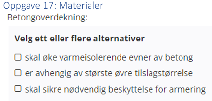 <p>(Materialer: bank) Betongoverdekning:</p>