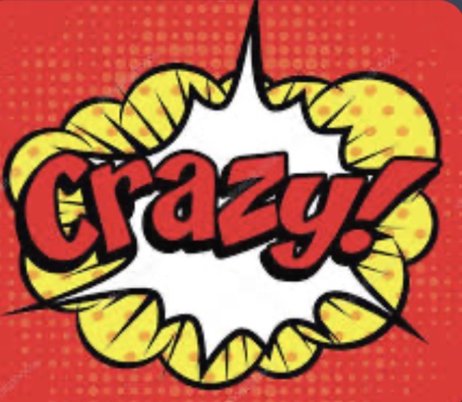 <p>Crazy</p><p>She is crazy with joy</p>