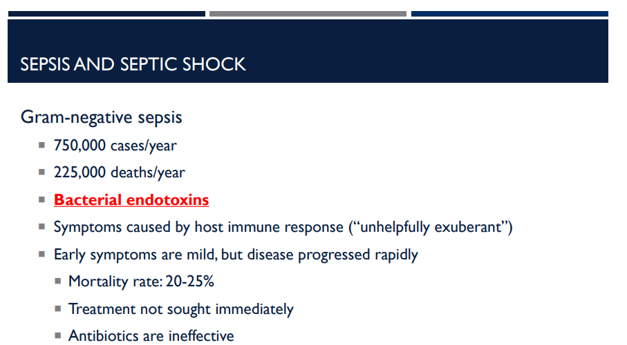 <p>T/F: With gram negative sepsis, the immune response, not the bacteria themselves, causes most of the damage.</p>