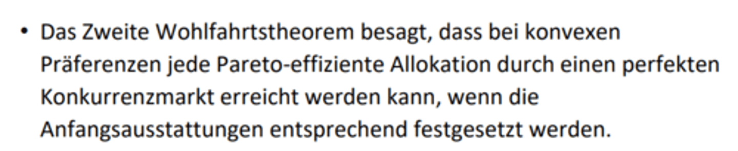 <p>Die Ausgangsverteilung (Ausstattung) von Gütern kann durch Kompensationen so verändert werden, dass wir ein gerechtes Wettbewerbsgleichgewicht erreichen.</p>