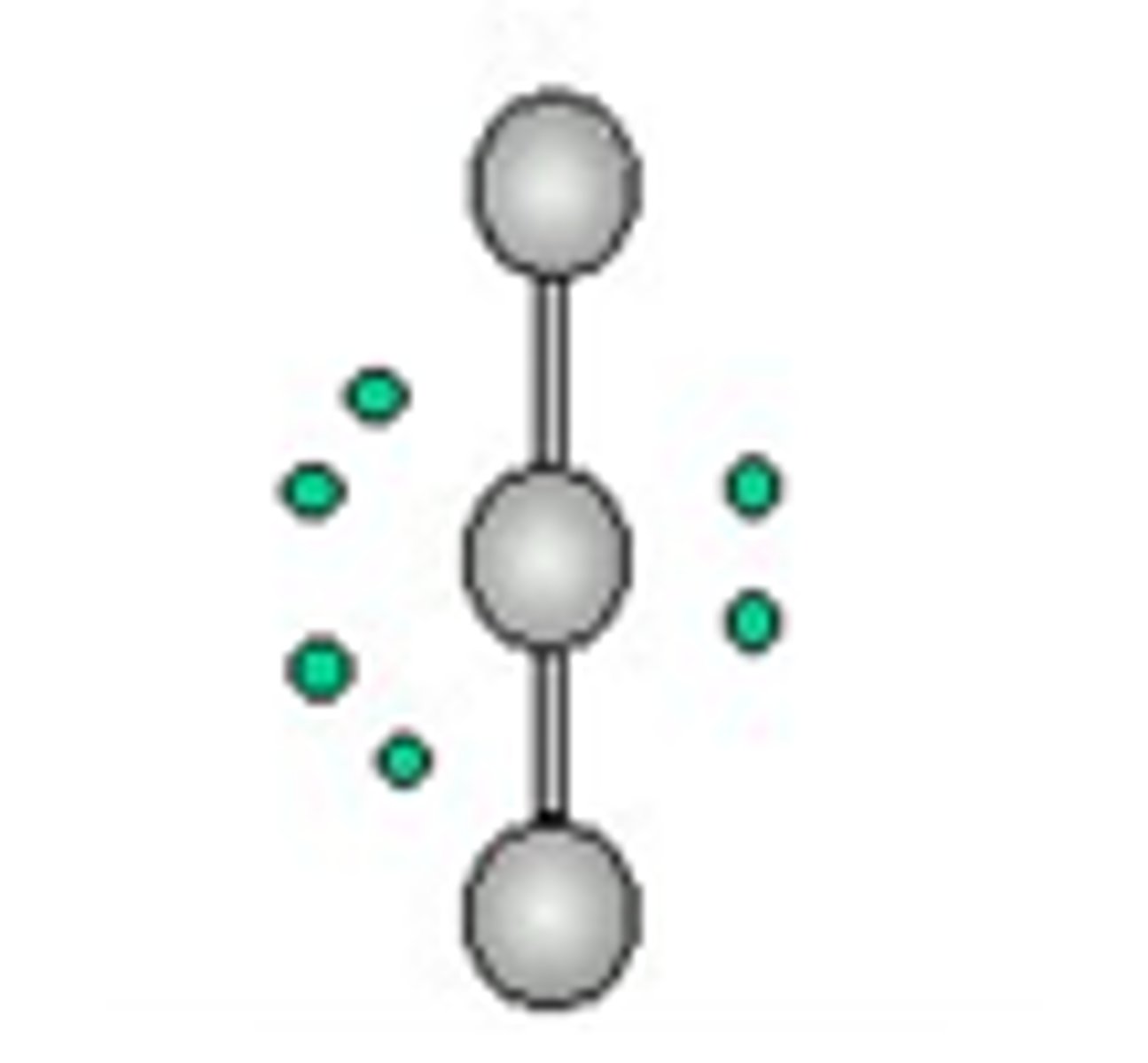 <p>trigonal bipyramid, linear, 180</p>