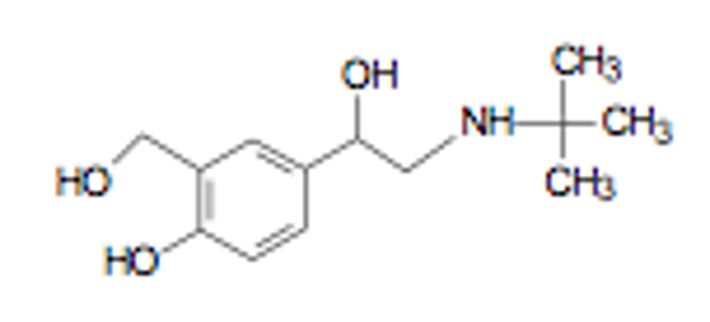 <p><strong>Brand:</strong> Combivent </p><p><strong>Class:</strong> Anti-Cholinergic/Selective B2-Agonist Combination</p><p><strong>MOA:</strong> Antagonizes acetylcholine in the lungs leading to bronchial smooth muscle relaxation / Agonises beta 2 adrenergic receptors which relaxes brochial smooth muscle</p>