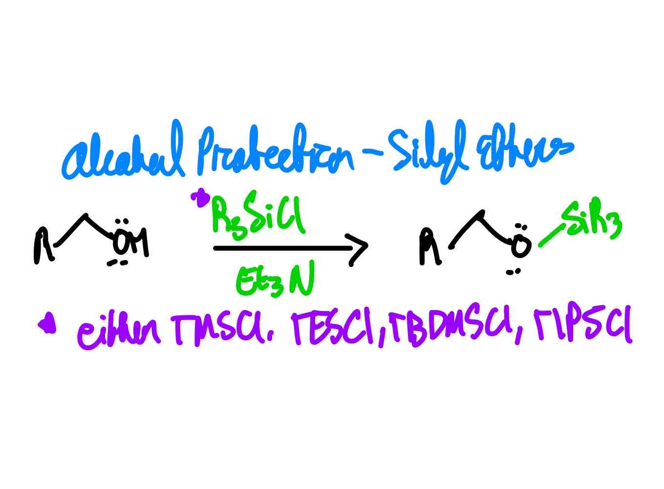 <p>Silyl ether and base, optimally NEt<sub>3</sub>.</p>