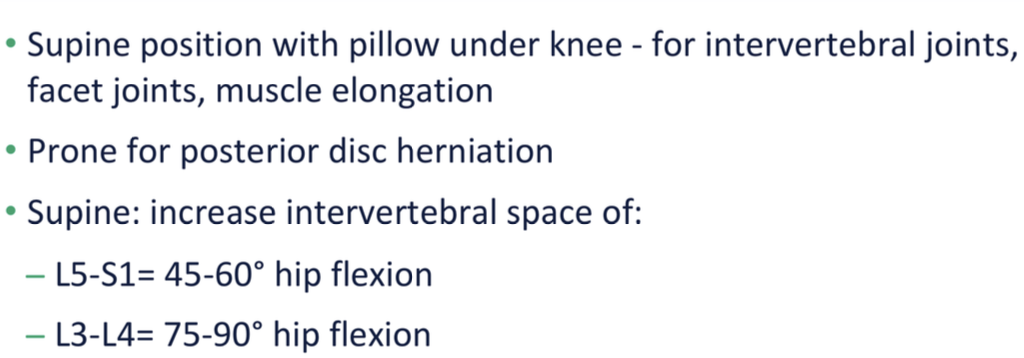 Joint distraction: 50 lbs / 50% BW
disc protrusion / mm spasm / elongation:
25 % BW