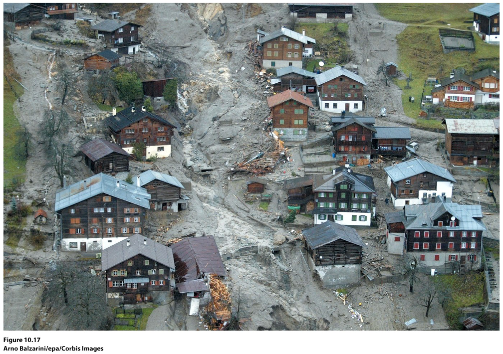 een snelle stroming hellingafwaarts mengsel van water, lucht en puin. vaak veroorzaakt door vulkanische activiteit of extreme regenval 