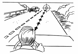 <p><strong>Look far ahead, at least 3 times your traveling speed when driving on a straight road(Look 90 meters ahead if traveling speed is 30km/h).</strong></p><p>Speed affects driver’s field of vision; as vehicle speed increases, the field of vision reduces(Known as tunnel vision).</p>