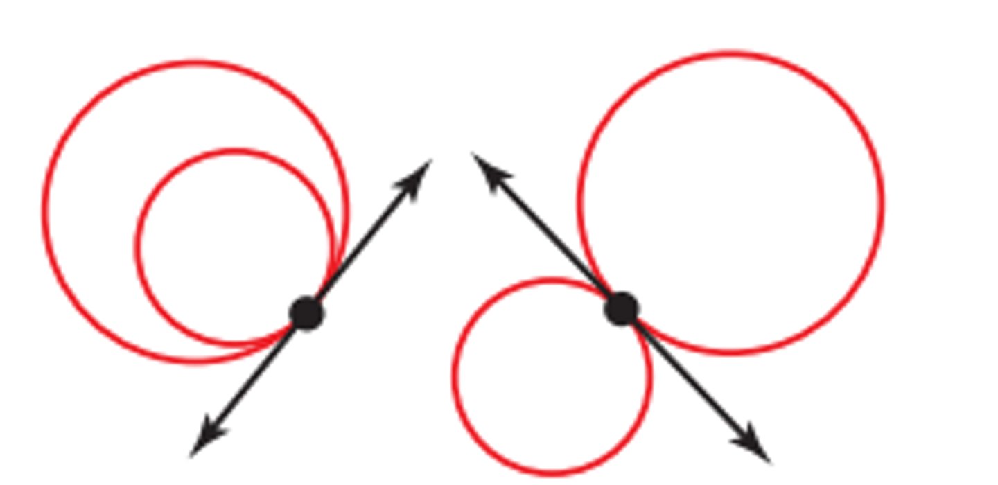 <p>A line or segment that is tangent to two coplanar circles</p>