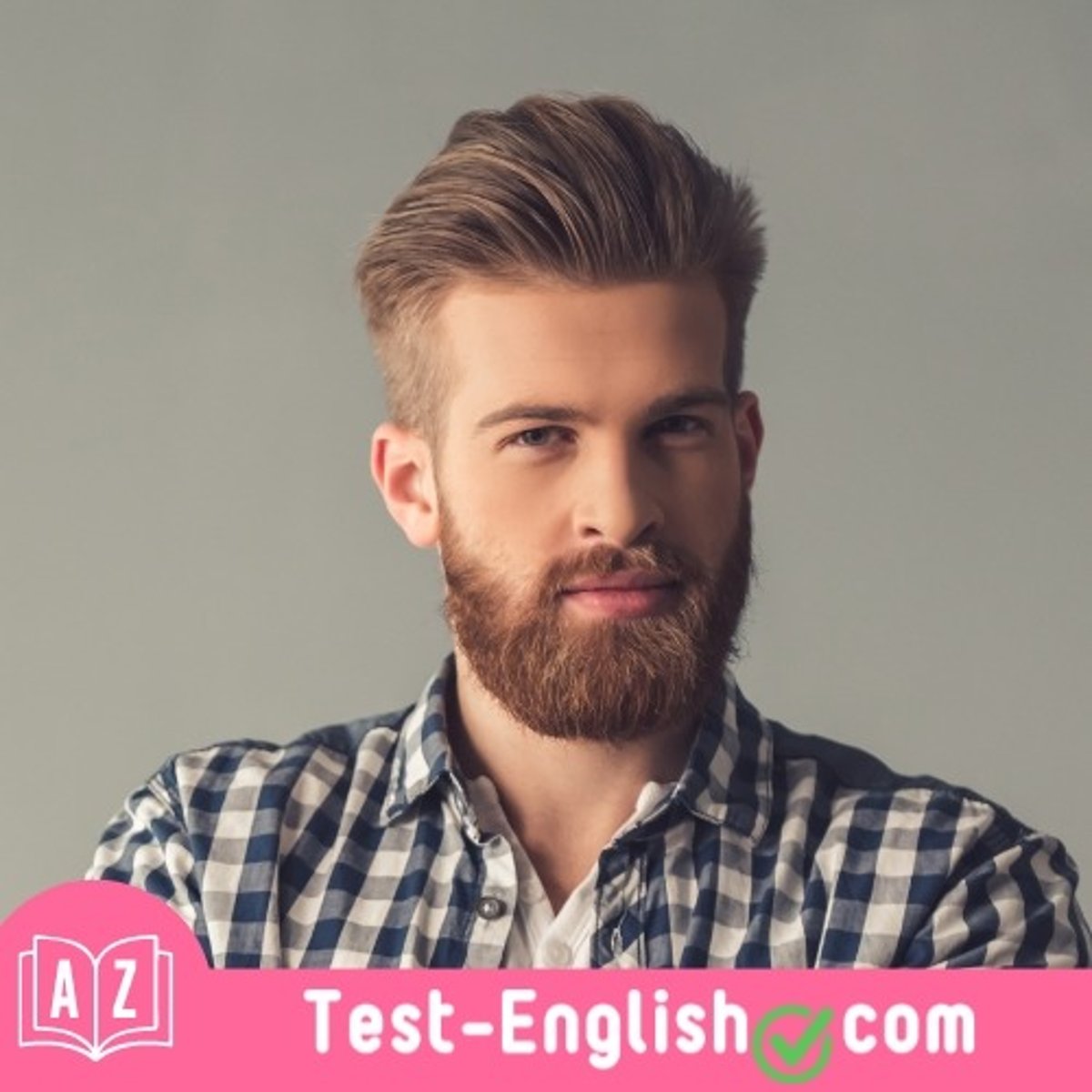 <p>He has a _____. He has hair on his face.</p>