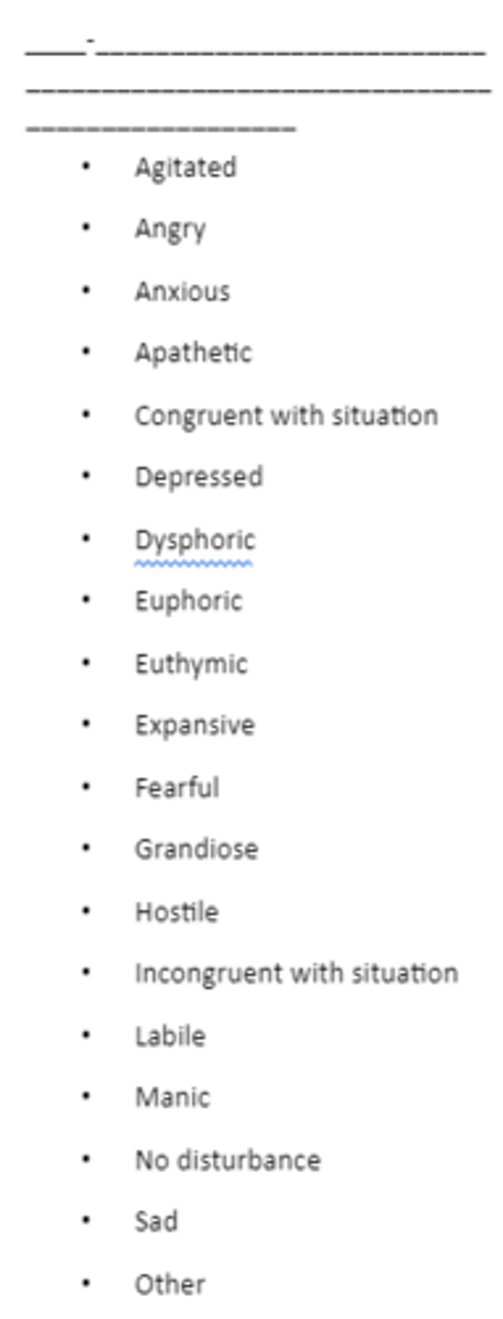 <p>What the patient says they feel.</p>