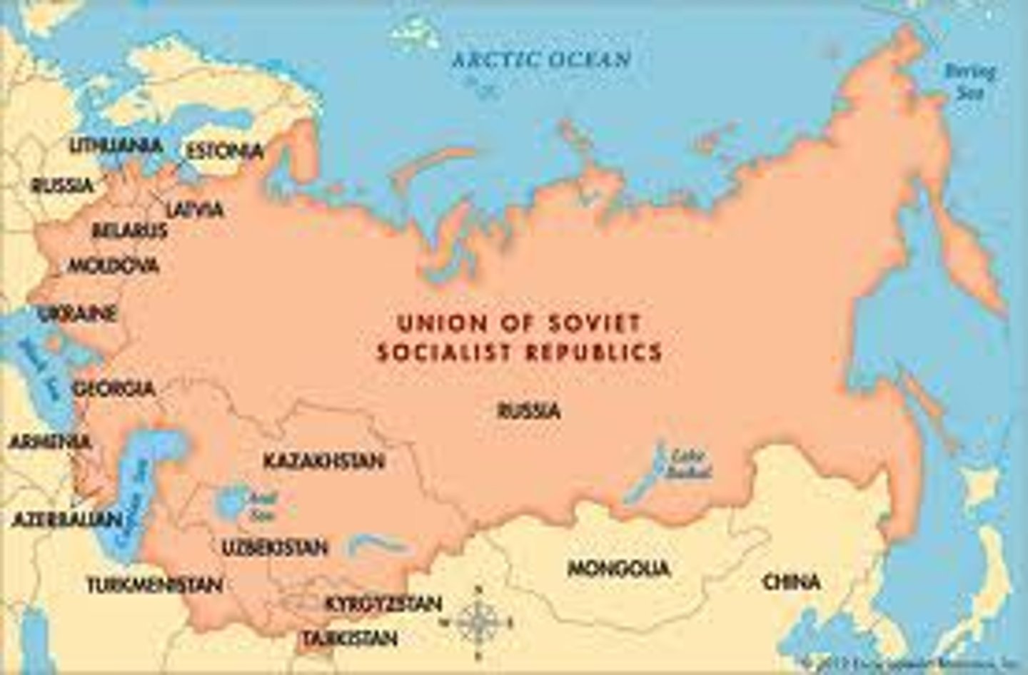 <p>Union of Soviet Socialist Republics. Created by Lenin in 1922.</p>