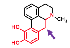 <ul><li><p><span>&nbsp;<strong>Agonizes D1 and D2 type receptors</strong></span></p></li><li><p><span>Crosses BBB</span></p></li><li><p><span>Short duration of action</span></p></li><li><p><span>&nbsp;No oral bioavailability</span></p></li><li><p><span>Subcutaneous administration/self</span></p><p><span>injector or continuous pump</span></p></li><li><p><span>Controls motor dysfunction in PD</span></p></li><li><p><span>Improves on-off syndrome</span></p></li><li><p><span>Dizziness, nausea can be side effects</span></p></li></ul><p></p>