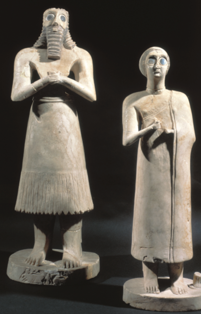 <p>statuettes from temple of abu</p>