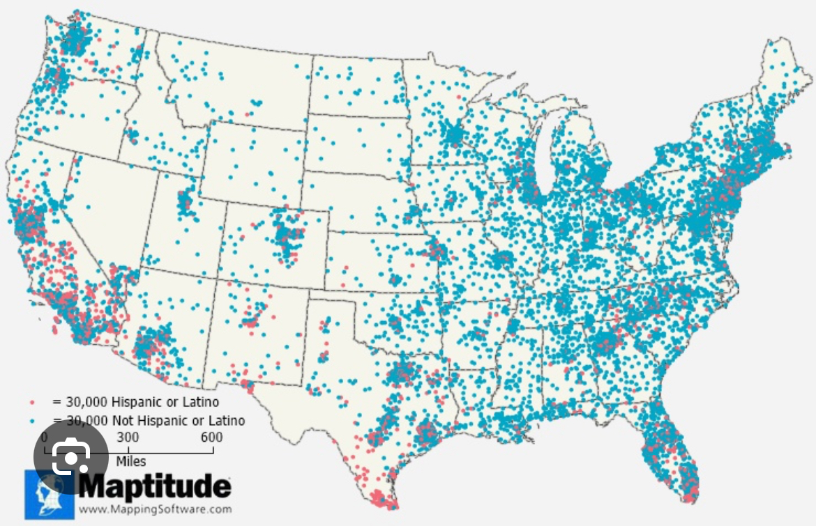 <p>Uses dots to show the specific location and distribution of something across a map.</p>