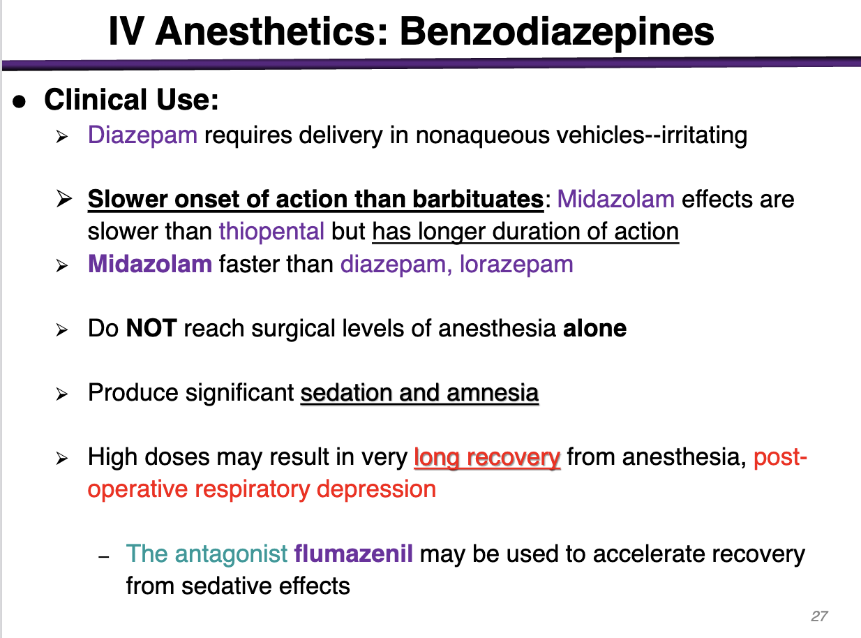 <p>Benzodiazepines have a slower onset of action than barbiturates </p>
