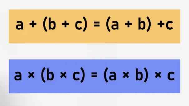 <p>The grouping of operands doesn't change the result in addition and multiplication operations.</p>