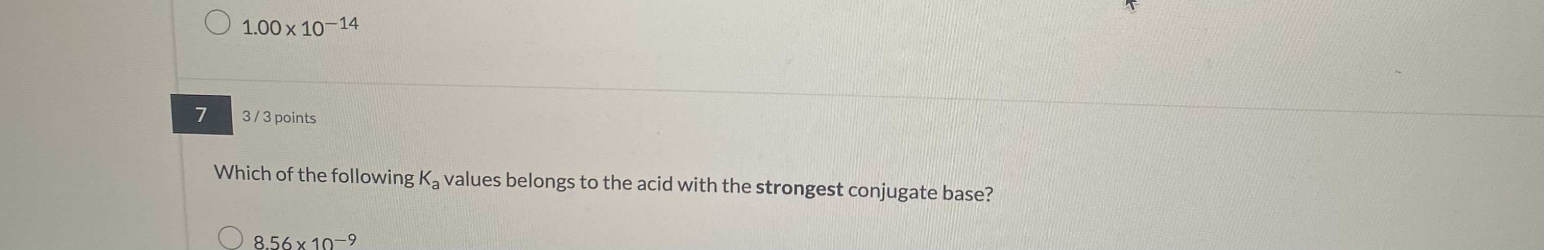 <p>A. 8.56 × 10^-9</p><p>B. 2.38 × 10^-5</p><p>C. 9.45 × 10^-5</p><p>D. 6.76 × 10^-11</p>