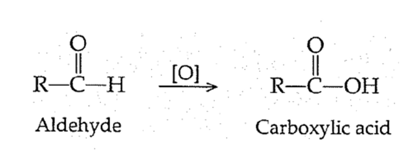 <p>-can be prepared from primary alcohols or aldehydes</p><p>-can be produced from oxidation of primary alcohols to aldehydes and then to carboxylic acids</p><p>Reagents: a) RCH2Br + (1) NaCN (2)H3O+, heat</p><p>b) RBr + (1) Mg (2) CO2 (3) H3O+</p>