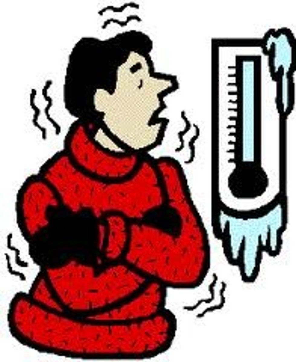 <p>to be cold</p>