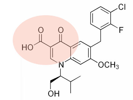 <p>what is this highlighted structure of elvitegravir?</p>