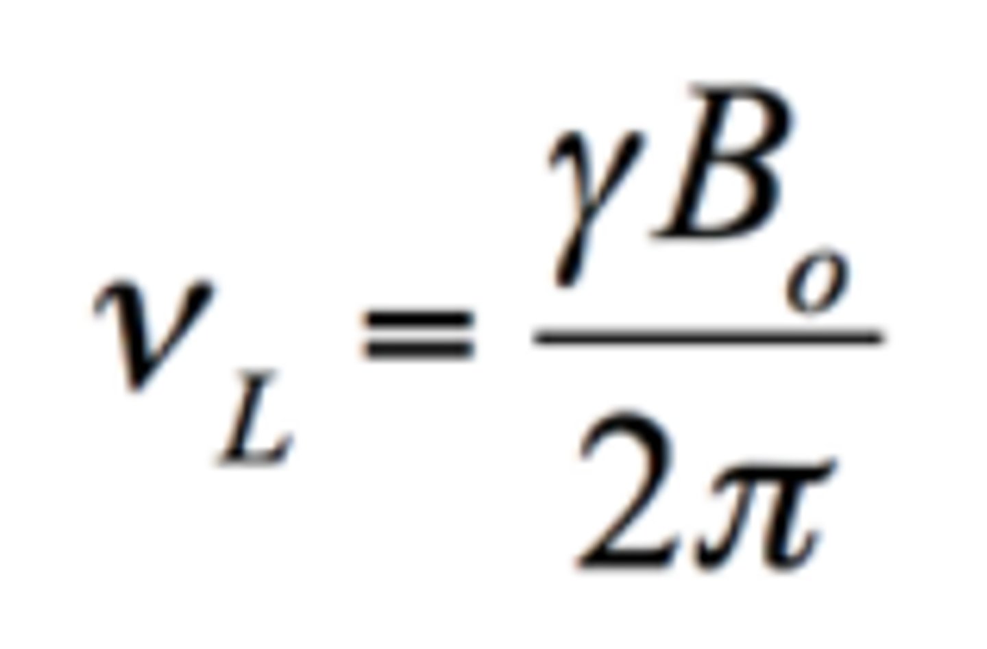 <p>the specific frequency at which magnetic resonance in a nucleus can be excited and detected, and varies directly with magnetic field strength</p>