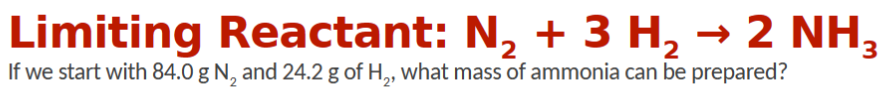 <p>limiting reactant example</p>