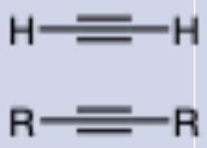 <p>At least one triple bond</p>