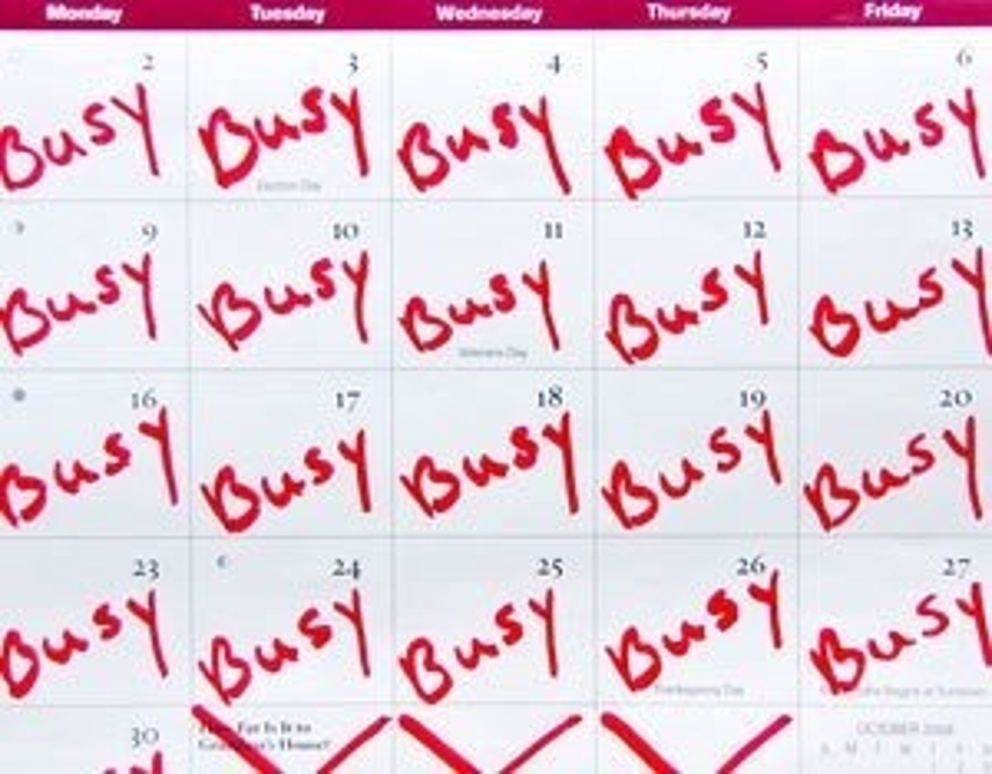<p>very strict or severely limited timetables</p>