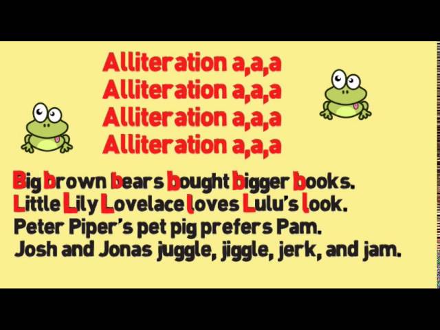 <p>When the beginning of words have the same sound</p>