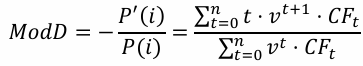 <p>Modified Duration is another measure of a bond's sensitivity to changes in interest rates. It is calculated as the negative of the derivative of the bond price with respect to the interest rate, divided by the bond price.</p><p></p>