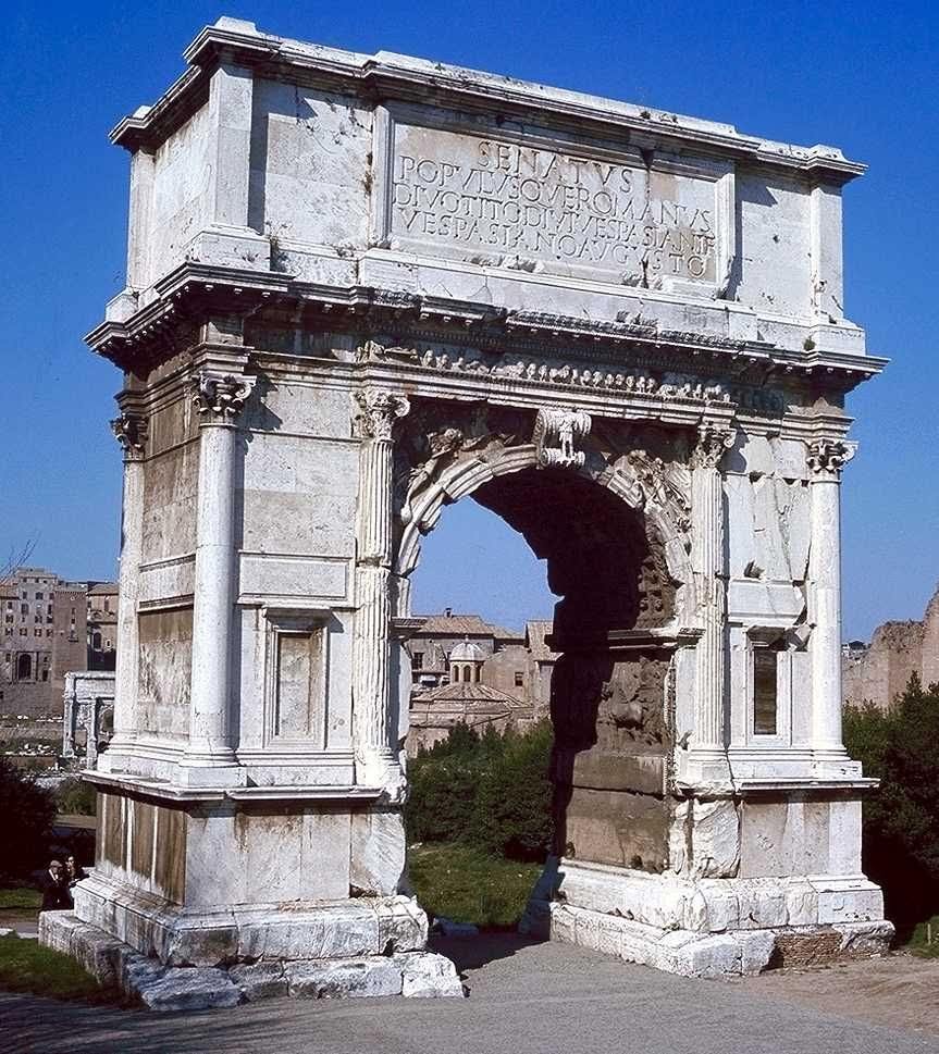 <ul><li><p><span style="background-color: transparent;"><span>Concrete with a marble face (shell?)</span></span></p></li><li><p><span style="background-color: transparent;"><span>Way to enter Rome</span></span></p></li><li><p><span style="background-color: transparent;"><span>Inside it depicts the emperor Titus as god like</span></span></p></li><li><p><span style="background-color: transparent;"><span>Depicts soldiers stealing things from other emperors + his conquest&nbsp;</span></span></p></li><li><p><span style="background-color: transparent;"><span>Intended to be imposing&nbsp;</span></span></p></li></ul><p></p>