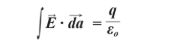 <p>E = electric field</p><p>da = closed surface like a sphere, <span>da</span> is like a tiny arrow sticking out of the surface (tiny vector pointing outward)</p><p>q = charge</p><p>Eo = permittivity of free space</p>
