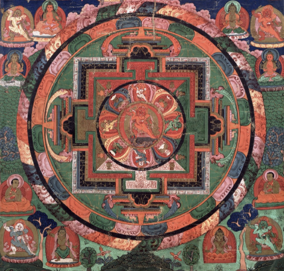 <p>A diagram composed of a circle within a square used as a meditative device; became the basis for plans of both Buddhist and Hindu temples across India and Southeast Asia</p>