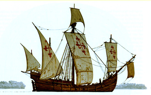 <p>small, highly maneuverable used by the Portuguese and Spanish in the exploration of the Atlantic; used for long voyages at great speed from 15th - 17th centuries; used for exploration, not trade</p>