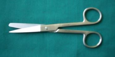 <p><span style="font-family: Calibri">Heavy scissors available in multiple varieties. Straight scissors are used for cutting suture (“suture scissors”), while curved scissors are used for cutting heavy tissue (e.g., fascia).</span></p>