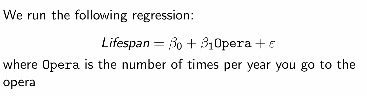 <p>What do we want to estimate and what will <span>β<sub>1</sub> estimate?</span></p>