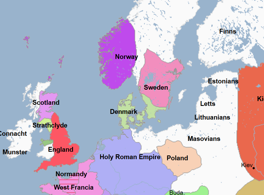 <ul><li><p>2nd King of Denmark</p><ul><li><p>He was also King of Norway </p></li></ul></li><li><p>He converted to Christianity, having accepted baptism, and thus made Denmark a Christian Kingdom by the start of his reign, having forsaken the old gods of Norse paganism</p><ul><li><p>Some said he was converted as the result of an argument with a missionary, Bishop Poppo, during which the namesake challenged Poppo to prove his faith by ordeal</p><ul><li><p>When the missionary agreed, he thrust his hand into a white-hot iron glove and when he withdrew his hand, it was unharmed</p></li><li><p>Witness to such a miracle, the namesake king conceded that Christ was the one true God and that Christ alone should be worshipped in Denmark</p></li></ul></li><li><p>Others said he was converted as a result of his defeat to Otto the Great and was forced to convert as part of the price of defeat</p><ul><li><p>While there was much grumbling among those who feared the revenge of the old Norse Gods during his reign, he was eager to be on good terms with Otto the Great and Germany and the Holy Roman Empire while he simultaneously expanded his influence in northern Europe</p></li></ul></li></ul></li><li><p>He commissioned the second of the two “Jelling Stones” in the town of Jelling in Denmark, which commemorated</p><ul><li><p>His parents, his predecessor father and his wife, the namesake’s mother, Thyra</p></li><li><p>His conversion of the Danes to Christianity</p></li><li><p><span>His unification of Denmark and conquest of Norway</span></p></li></ul></li><li><p>He <span>embraced Christianity and promoted its spread, helping establish an organized church structure in Denmark</span></p></li><li><p>He spread his influence north by supporting his widowed sister Gunnhild and her five sons in their fight for the throne of the Kingdom of Norway</p><ul><li><p>He also designed to expand his territory into modern-day Sweden</p></li></ul></li></ul><p></p>