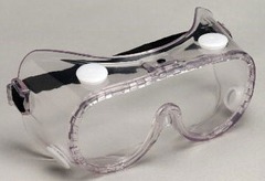 <p>must be worn in lab to protect eyes from splashes</p>