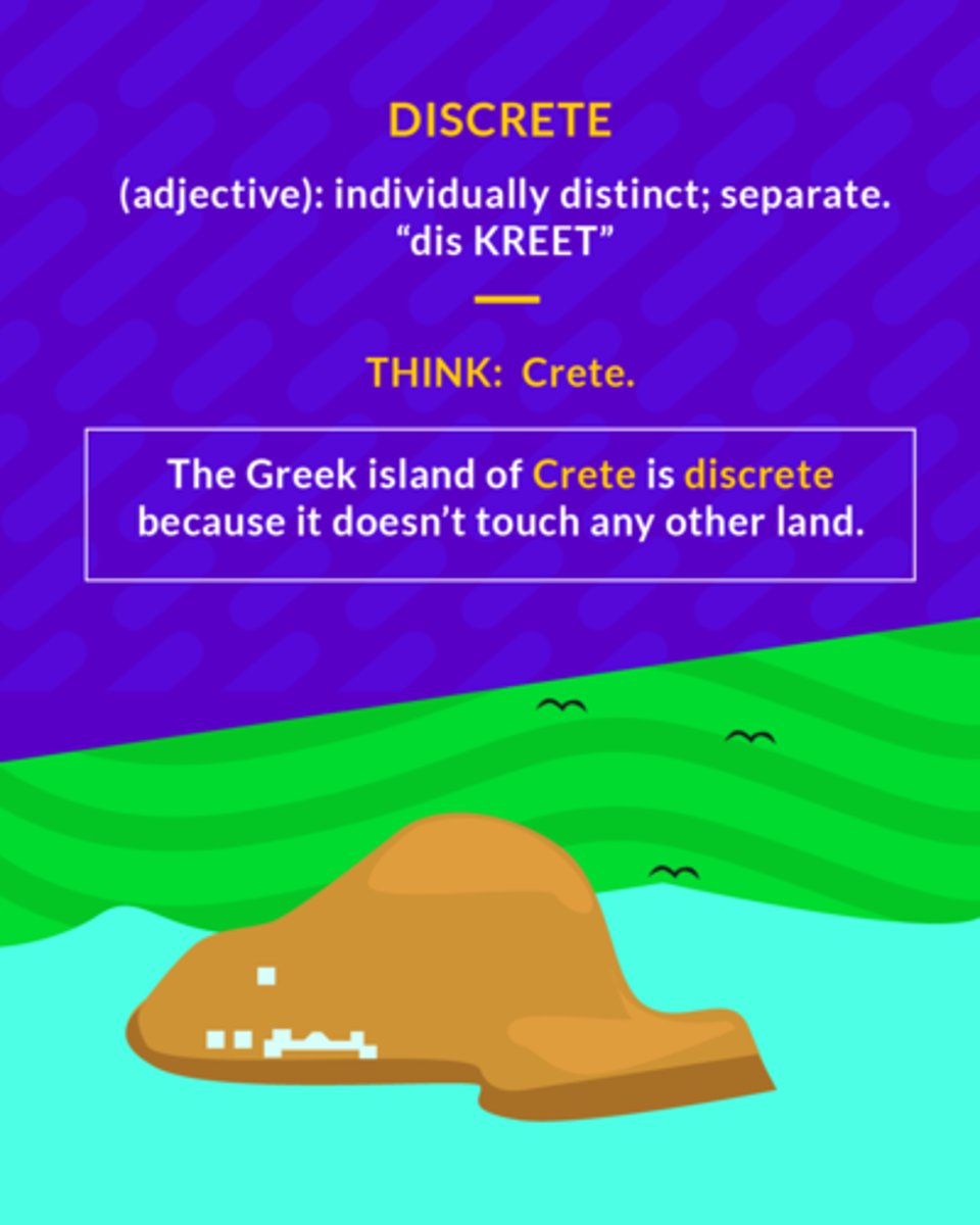 <p>(adj.) Distinct, separate</p>