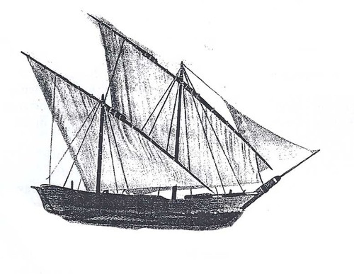 <p>Arab sailing vessels with triangular or lateen sails;</p>