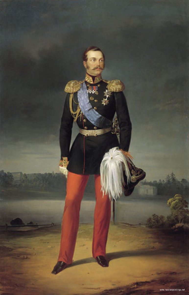 <p>a. Czar</p><p>b. Russia</p><p>c. This czar of Russia issued a proclamation to free the serfs, although the serfs had to pay for their own freedom and often could not afford to purchase arable land. Additionally, this czar introduce the system of local assemblies known as zemstvos in Russia. He was assassinated by a terrorist organization known as the "People's Will."</p>