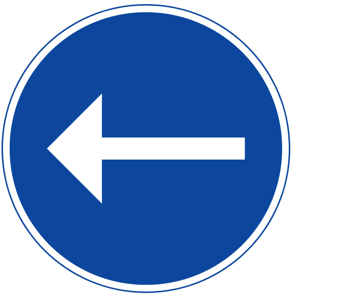 <p>Påbjuden körriktning (D1)</p>
