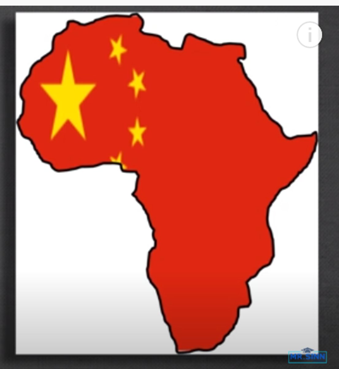 <p>Chinese investment in Africa. They give foreign aid in exchange for political power in the continent.</p>